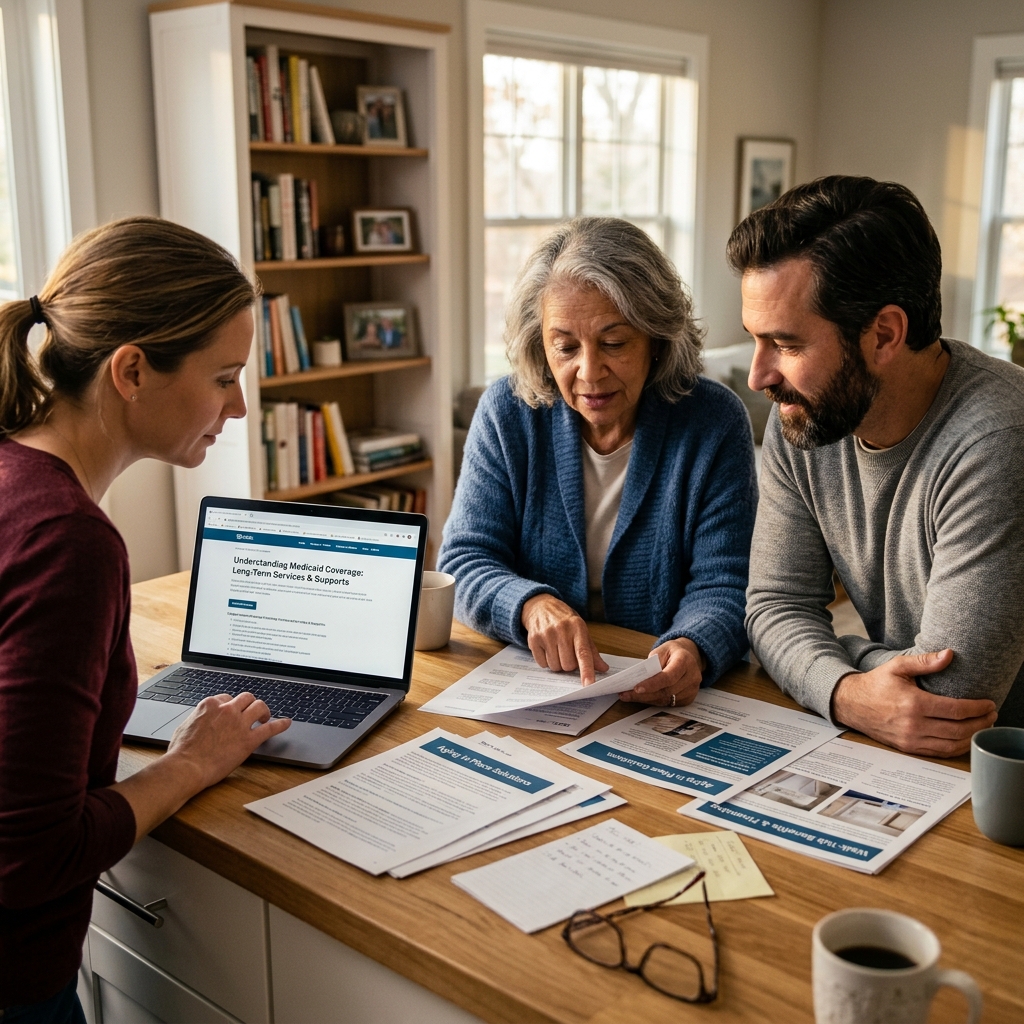 Family reviewing Medicaid home-modification options together